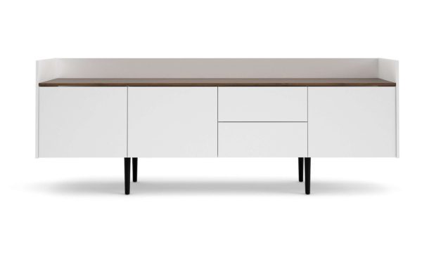 Unit stor skænk – Hvid/Valnød