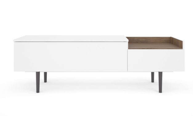 Unit skænk m. 2 skuffer – Hvid/Valnød