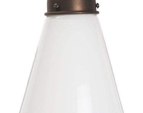 IB LAURSEN Hængelampe opal glas sort plastik ledning