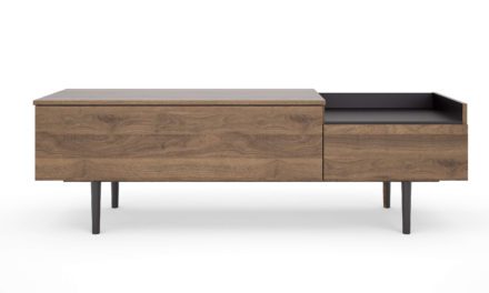 Unit skænk m. 2 skuffer – Valnød/Sort