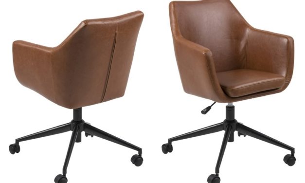 Nora Vintage læder PU skrivebordsstol