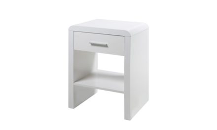 Supernova Hvidt natbord m. 1 hylde og 1 skuffe