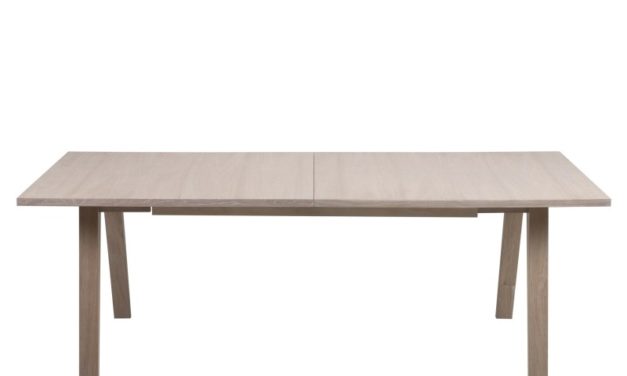 A-Line spisebord – hvidpigmenteret eg, incl. 2 tillægsplader