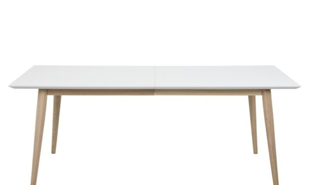 Century spisebord – hvidlakeret eg, m. udtræk
