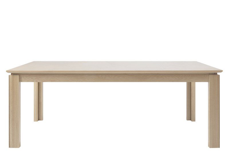 Ventura spisebord – hvidpigmenteret eg, incl. 4 tillægsplader