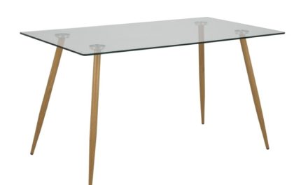 Wilma spisebord m. glasplade og ben med egelook