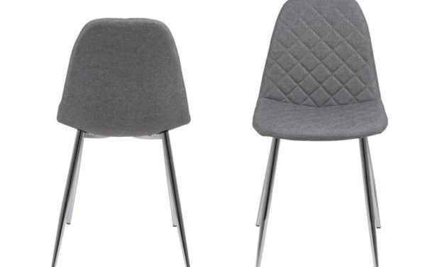 Wilma spisebordsstol – lysegrå med mønster