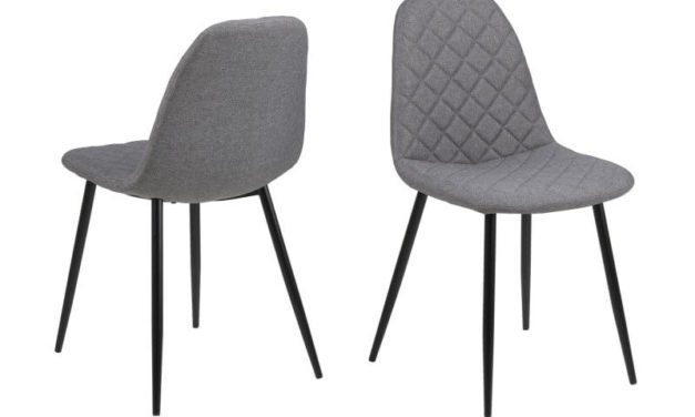 Wilma spisebordsstol – lysegrå med sort stel