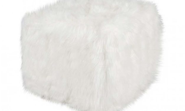 Square deco skin puf, hvid