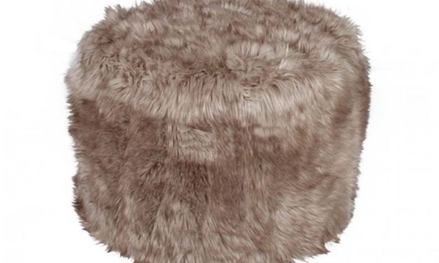 Round deco skin puf, Grå