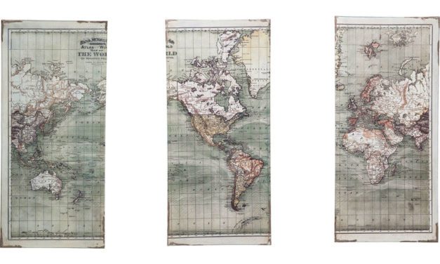 KARE DESIGN Plakat, Triptychon Map 120x118cm