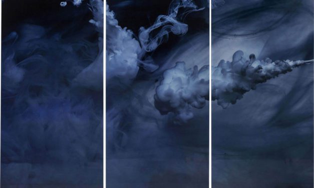 KARE DESIGN Triptychon Clouds Plakat, Glas 160x24cm