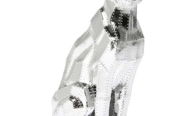 KARE DESIGN Skulptur, Sitting Cat Rivet Chrome
