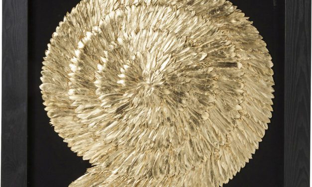 KARE DESIGN Vægdeko, m. Ramme Golden Snail 120x120cm