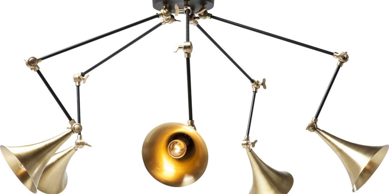 KARE DESIGN Loftslampe, Trumpet Brass Spider