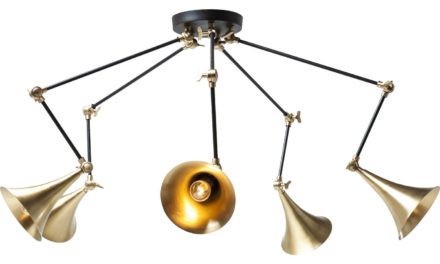 KARE DESIGN Loftslampe, Trumpet Brass Spider