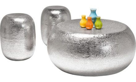 KARE DESIGN Sofabord, + skamler Antico Silver