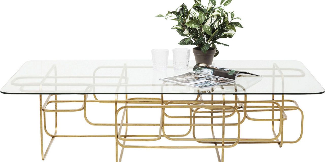 KARE DESIGN Sofabord, Meander Gold 140x80cm