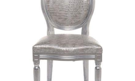 KARE DESIGN Spisebordsstol, Louis Silver Croco Antique