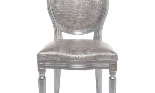 KARE DESIGN Spisebordsstol, Louis Silver Croco Antique