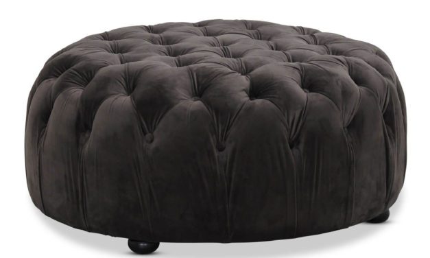 Chester puf med velour – graphit