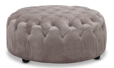 Chester puf med velour – lysegrå