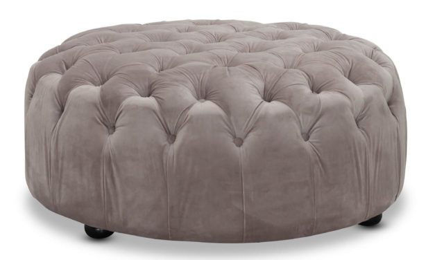 Chester puf med velour – lysegrå