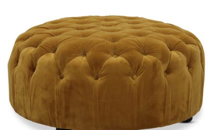 Chester puf med velour – guld