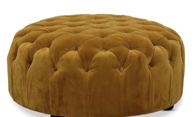 Chester puf med velour – guld