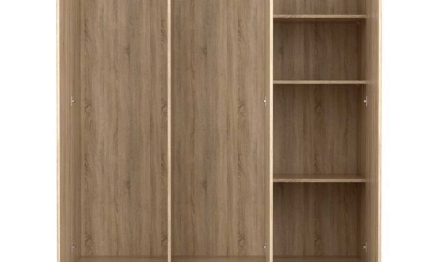 Mary Garderobeskab 3 låger + 2 skuffer, eg struktur