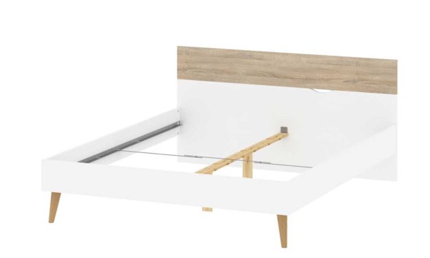 Delta sengeramme 160 x 200, hvid Eg struktur