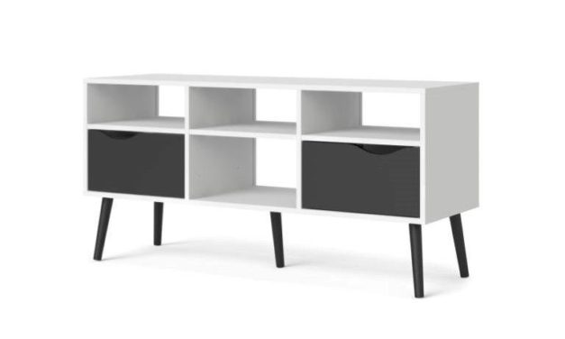 Delta TV-møbel 2 skuffer bred, mat