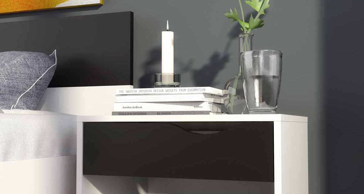 Delta Natbord m. 1 rum og 1 skuffe – hvid