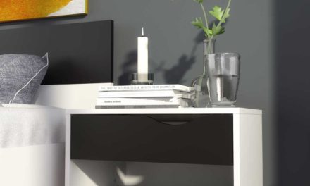 Delta Natbord m. 1 rum og 1 skuffe – hvid