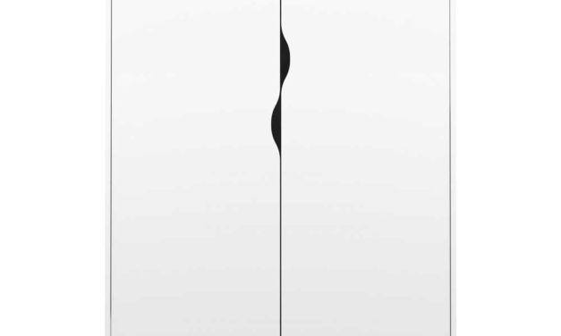 Delta Garderobeskab 2 låger + 2 skuffer, hvid eg struktur