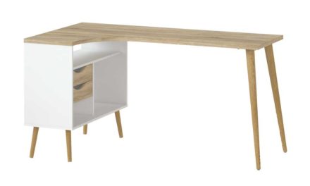 Delta Skrivebord, hvid eg struktur