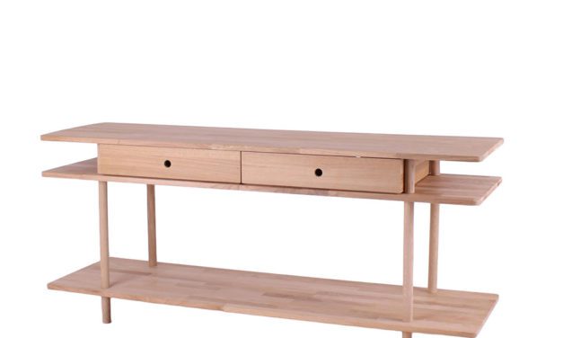 BY TIKA Berlin Massiv reol m/3 hylder og 2 skuffer