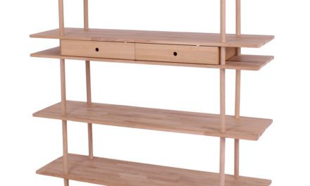 BY TIKA Berlin Massiv reol m/5 hylder og 2 skuffer