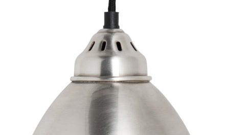 IB LAURSEN Hængelampe ant.sølv finish sort tekstil ledning