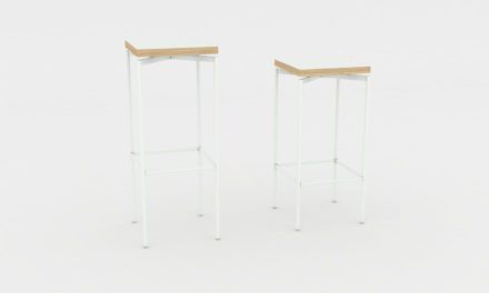 JENSENPLUS BLACKBOX barstol, Hvid, Top: laminat på krydsfinér