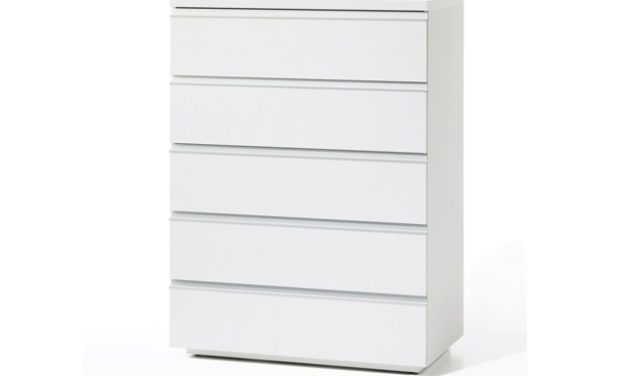 Milano kommode – Hvidt træ, m. 5 skuffer