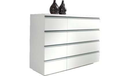 Milano kommode – Hvidt træ, m. 8 skuffer