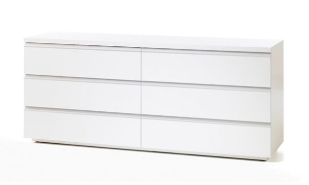 Milano kommode – Hvidt træ, m. 6 skuffer