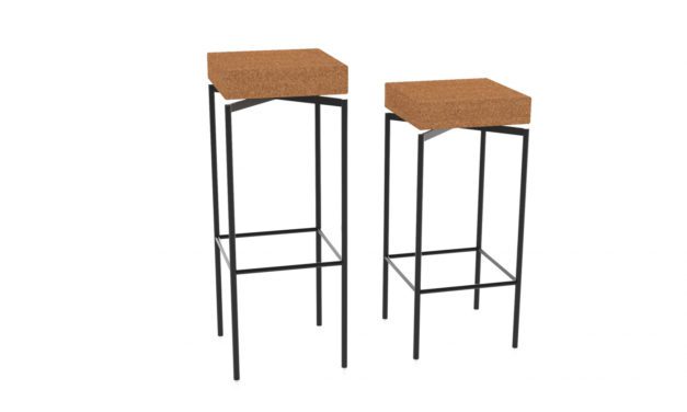 JENSENPLUS BLACKBOX barstol, Sort, Top: kork