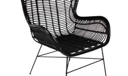 Hilton spisebordsstol, sort rattan