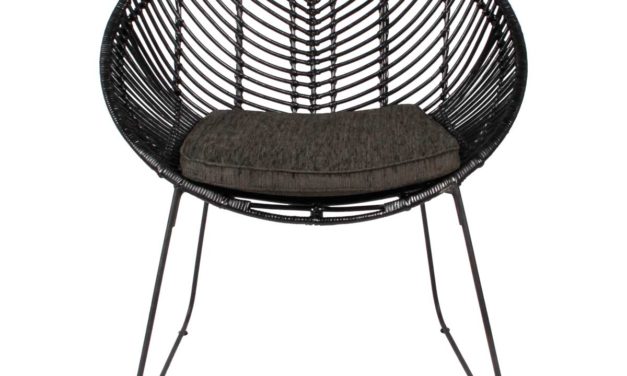 Nomi stol, sort rattan