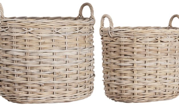 IB LAURSEN Kurvesæt &aacute; 2 oval m/hank rattan