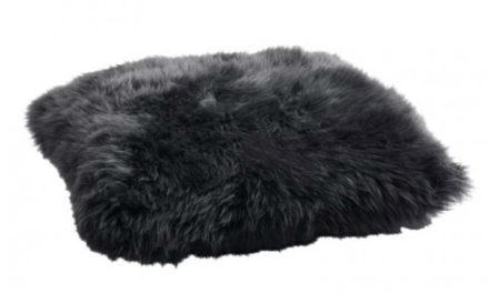 New Zealand lammeskinds pude, sort, 40cm.