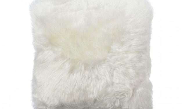 New Zealand lammeskinds pude, hvid, 50cm.