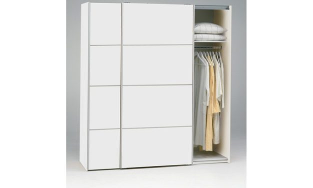 Verona garderobeskab – Hvidt MDF, 2 skydelåger